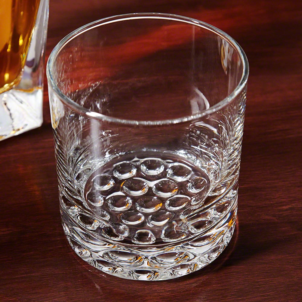 Draper Custom Whiskey Decanter Presentation Set with Glasses - Walnut Bar Serving Tray & Display Set