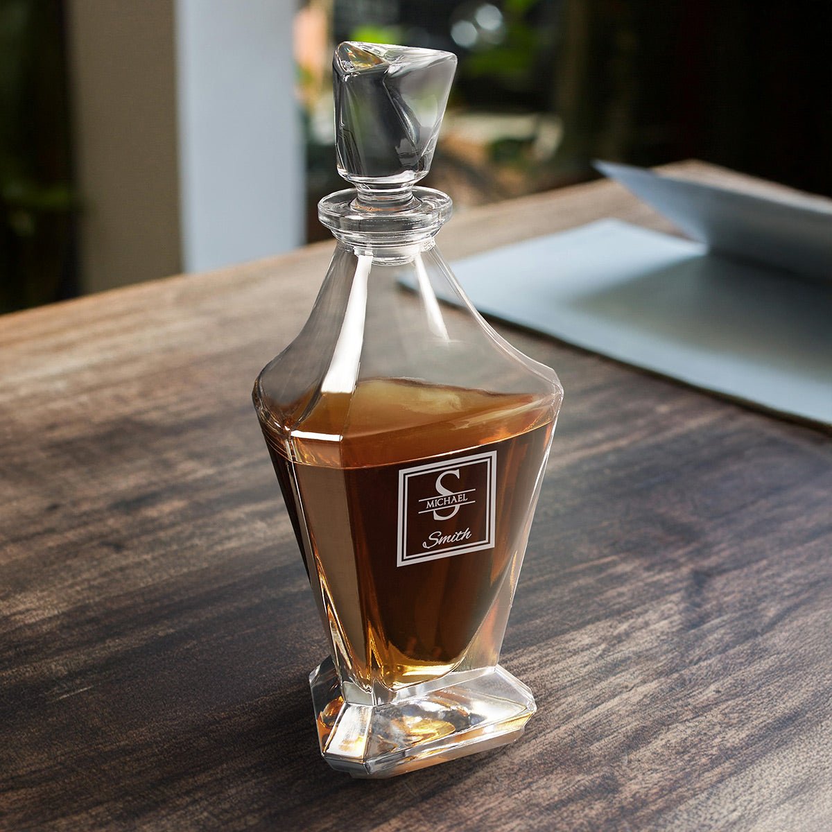 Engraved Bishop Whiskey Decanter