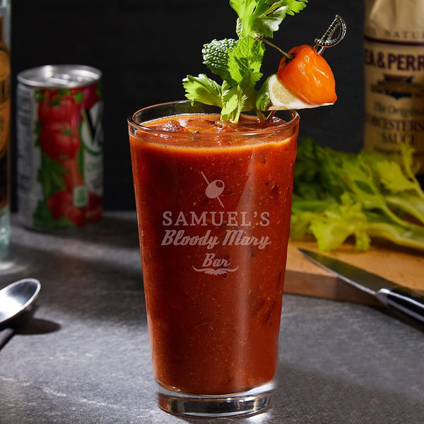 Engraved Bloody Mary Brunch Cocktail Glass