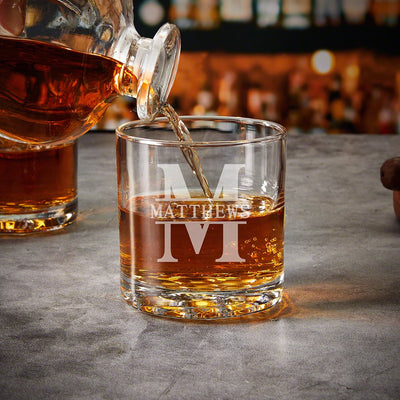 whiskey poured on an Engraved Buckman Glass 