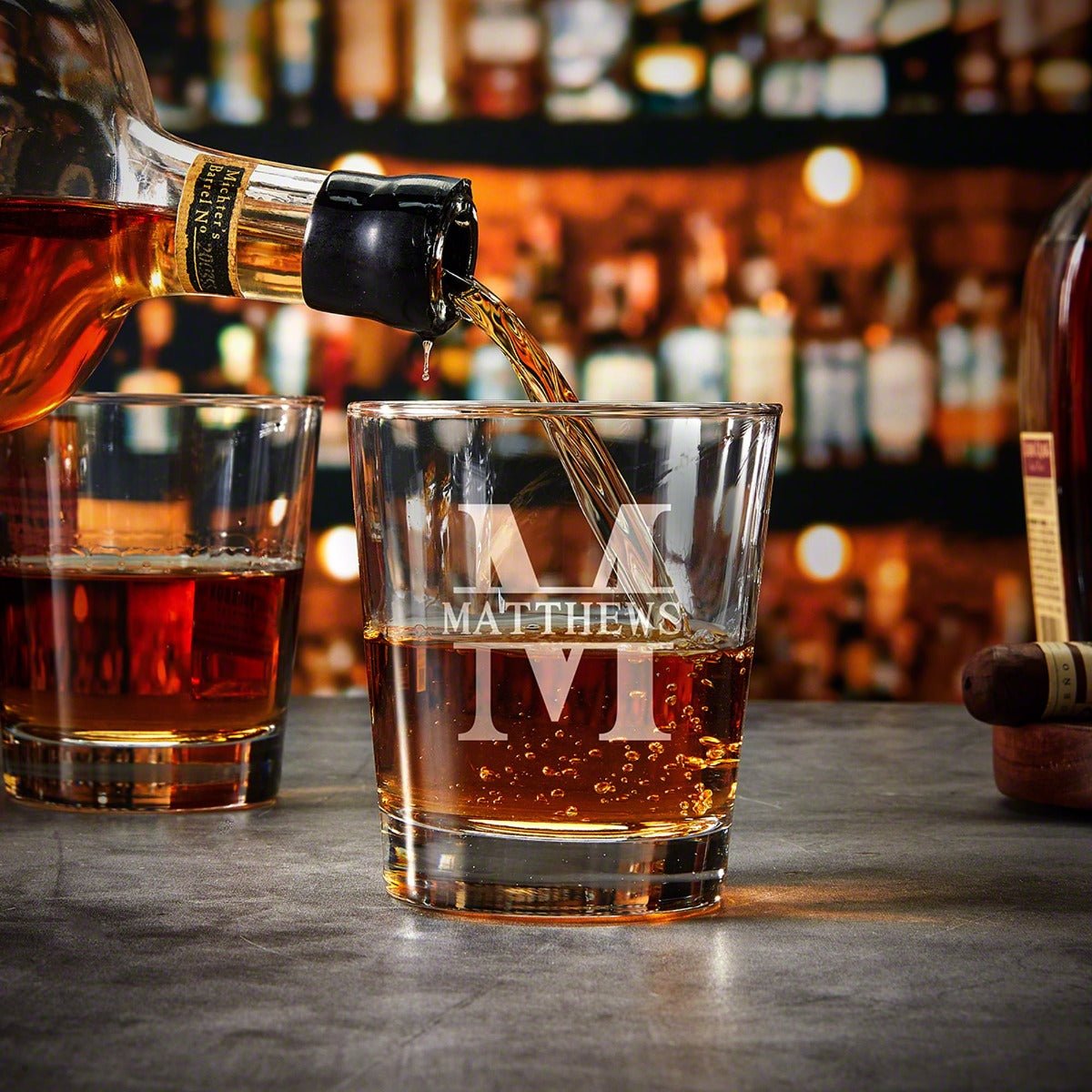 Engraved Cocktail On the Rocks Glass