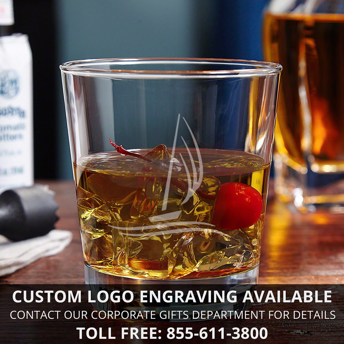 Engraved Cocktail On the Rocks Glass