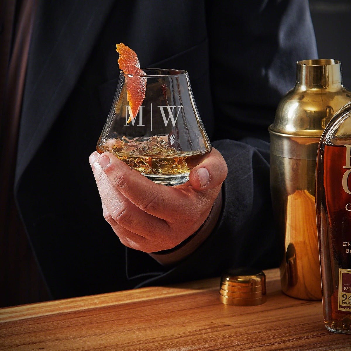 Engraved DiMera Brandy Glass