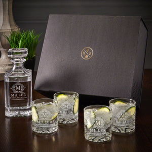 Decanter + Four Glasses + Luxury Gift Box