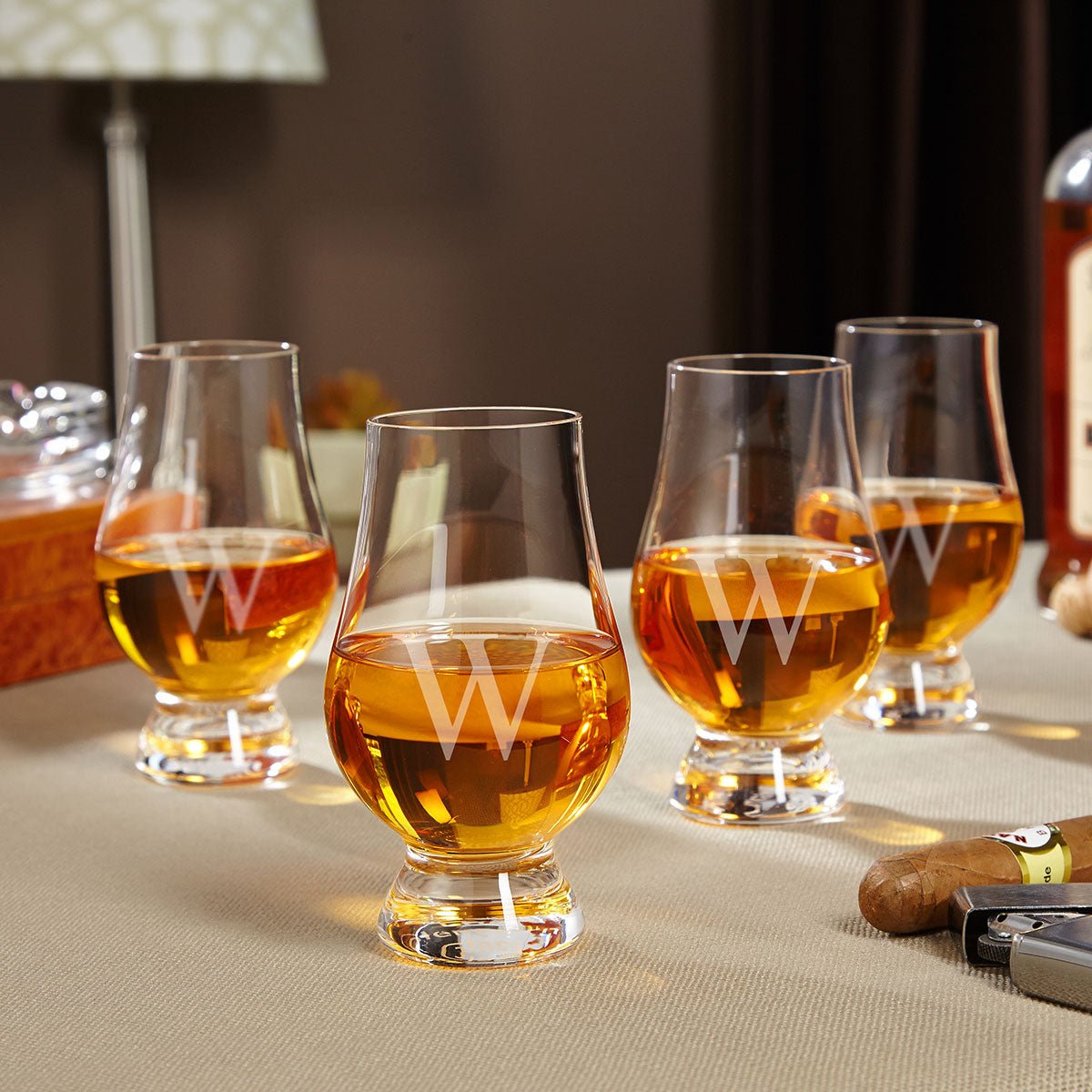 Engraved Glencairn Whiskey Glasses - Ebony Box