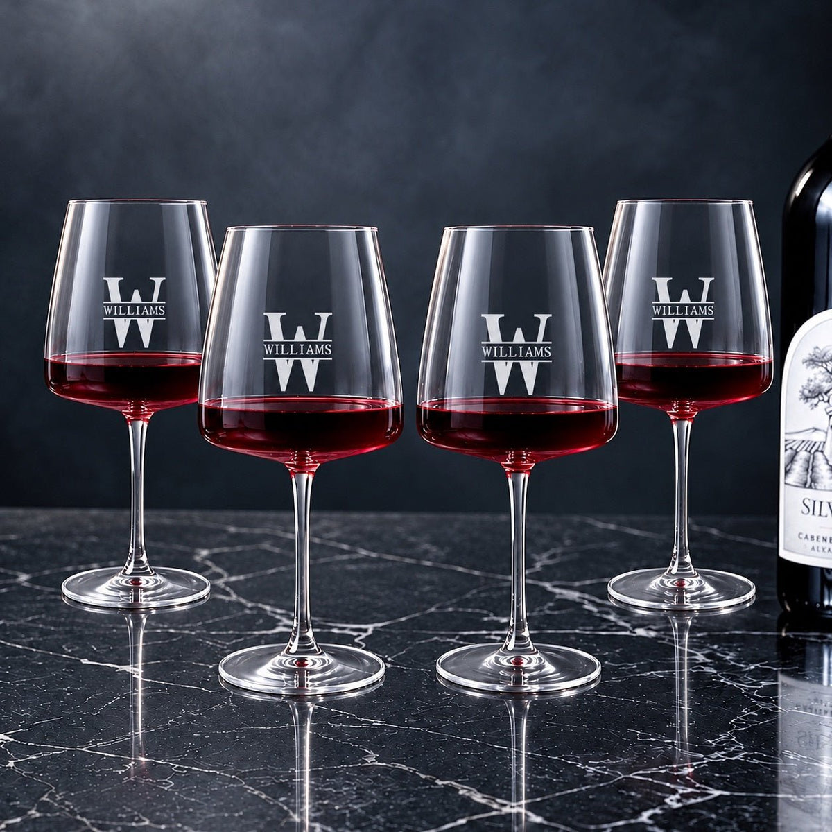 Engraved Montclair Cabernet Red Wine Glasses