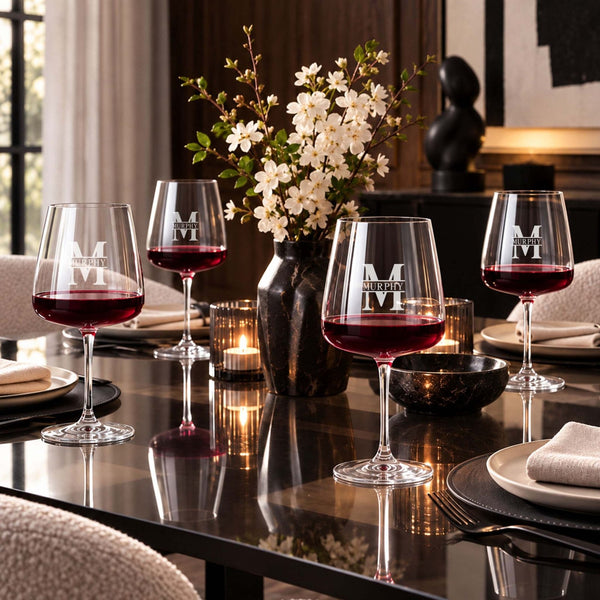 Engraved Montclair Cabernet Red Wine Glasses