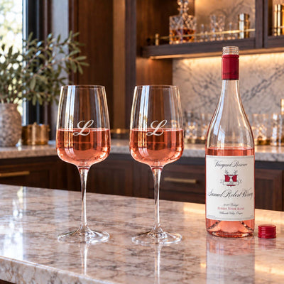 Engraved Montclair White Wine Glasses