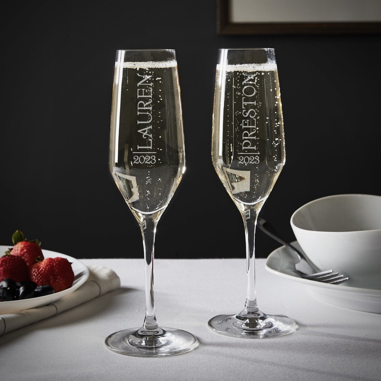 Engraved Spiegelau Champagne Flute Jubilation