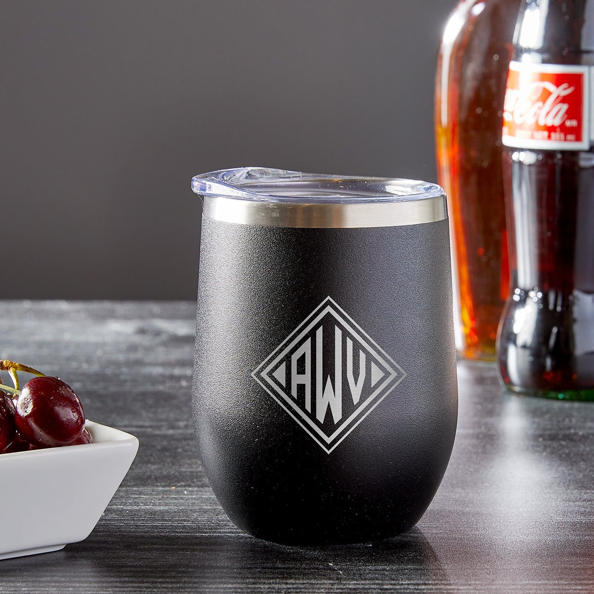 Engraved Stainless Steel Wine Tumblers - Set of 2