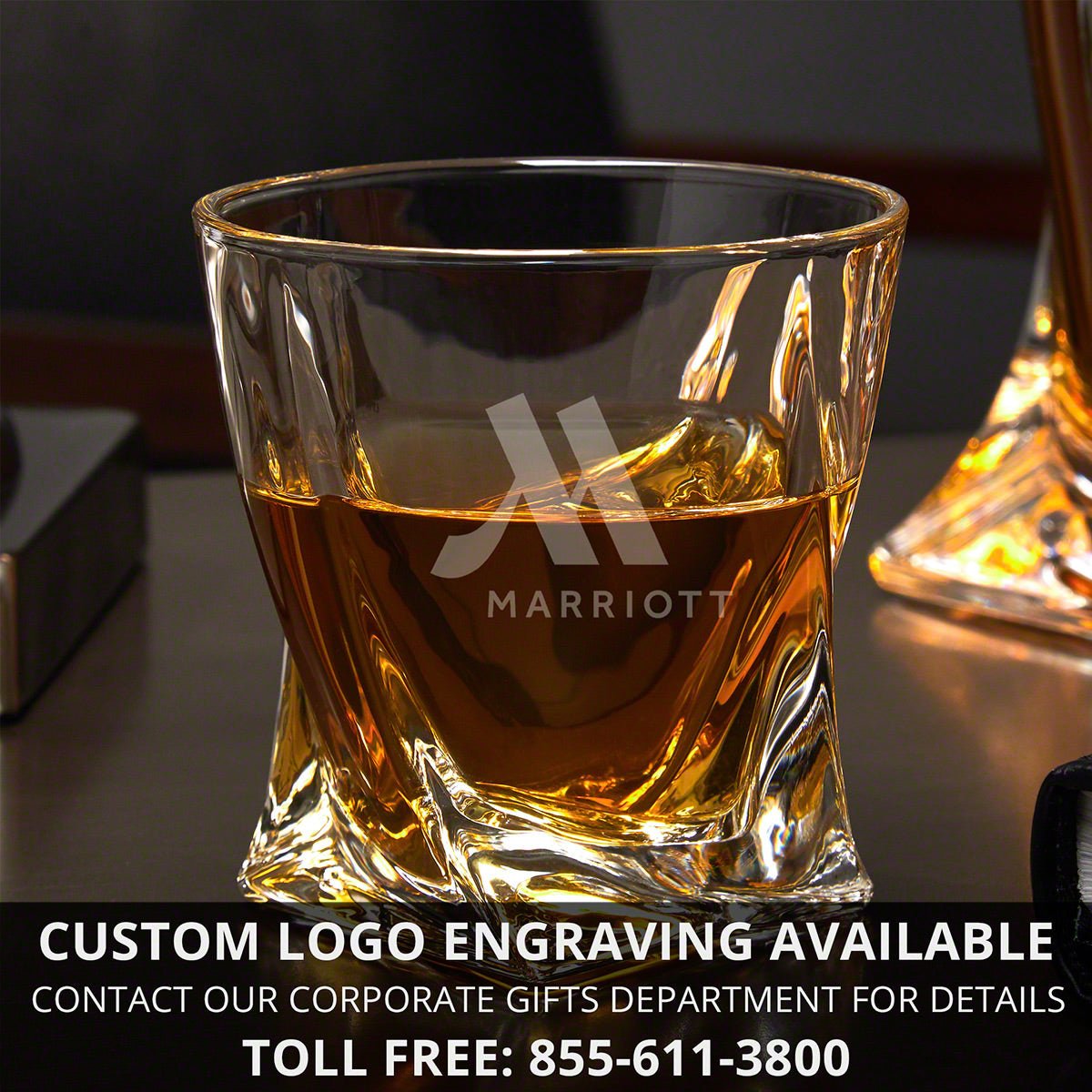 Engraved Twist Unique Whiskey Glass