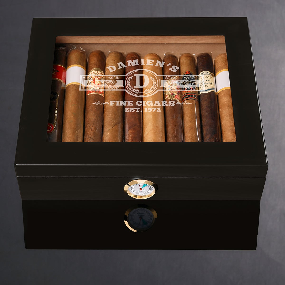 Esperanza Cigar Humidor Set, Gifts for Cigar Lovers - Ebony Black