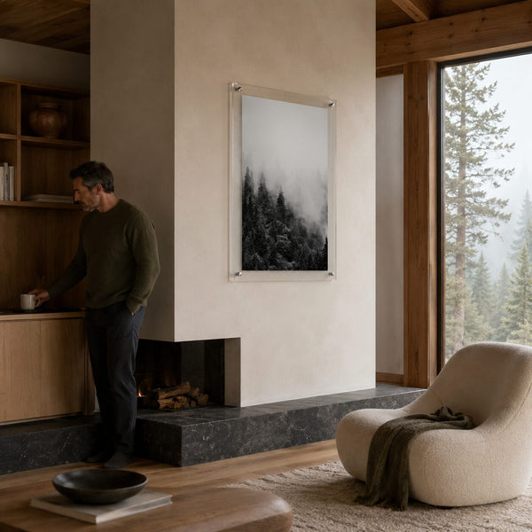 Forest on Mute Black & White Acrylic Wall Art Print