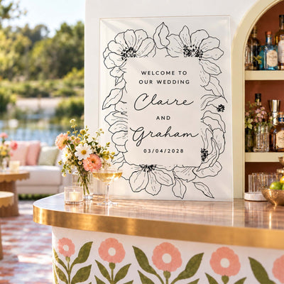 Forever in Full Bloom Personalized Wedding Welcome Sign