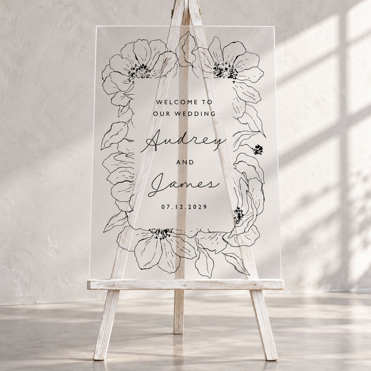 Forever in Full Bloom Personalized Wedding Welcome Sign