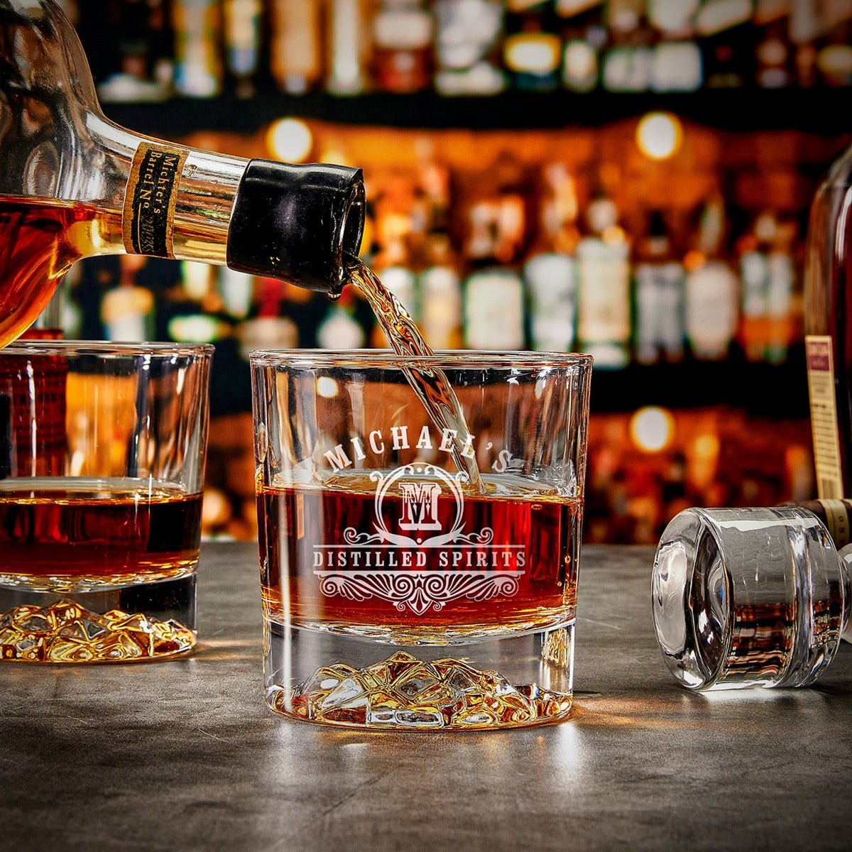 Glacier Bottom Custom Whiskey Glass