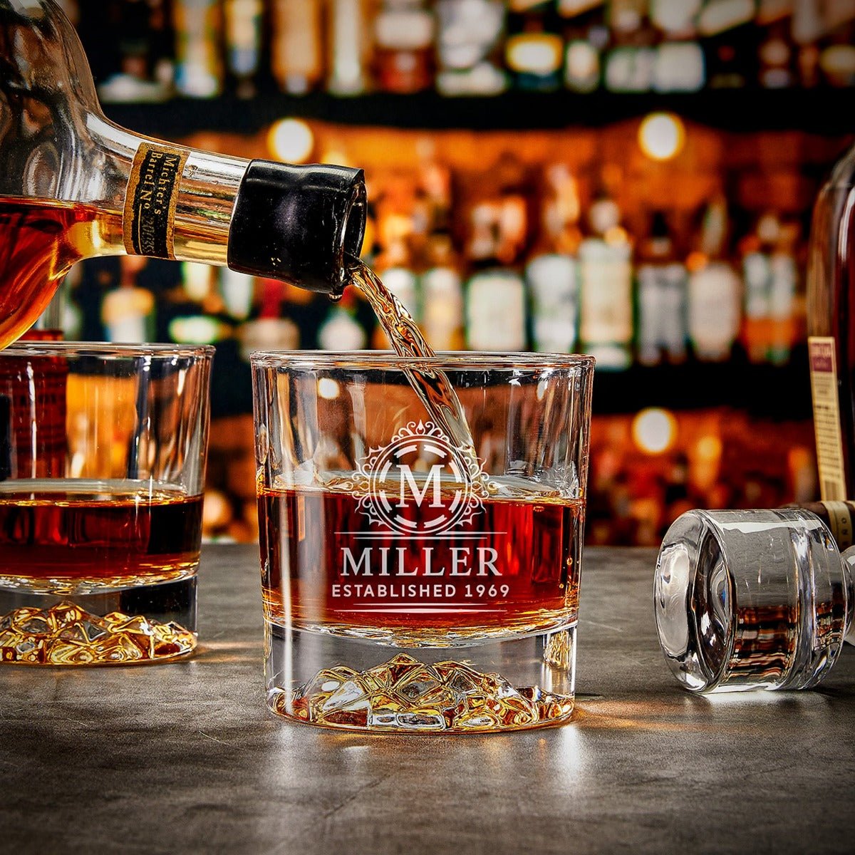 Glacier Bottom Custom Whiskey Glass