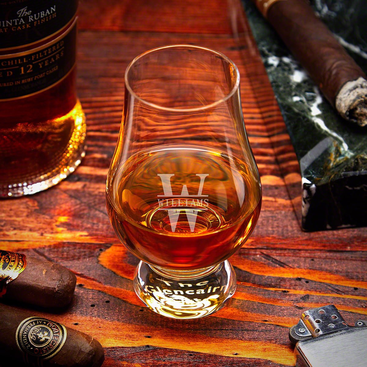 Glencairn Whiskey Glasses with Lids Set of 4 Personalized