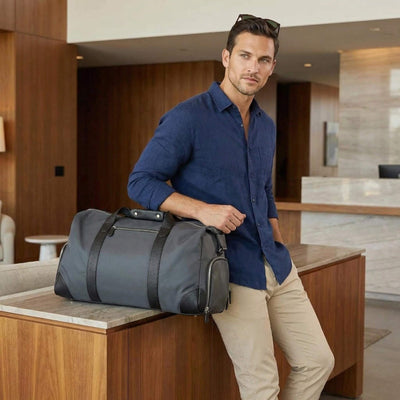 Harrison Travel Duffel Bag w Shoe Compartment 22" - Charcoal Grey