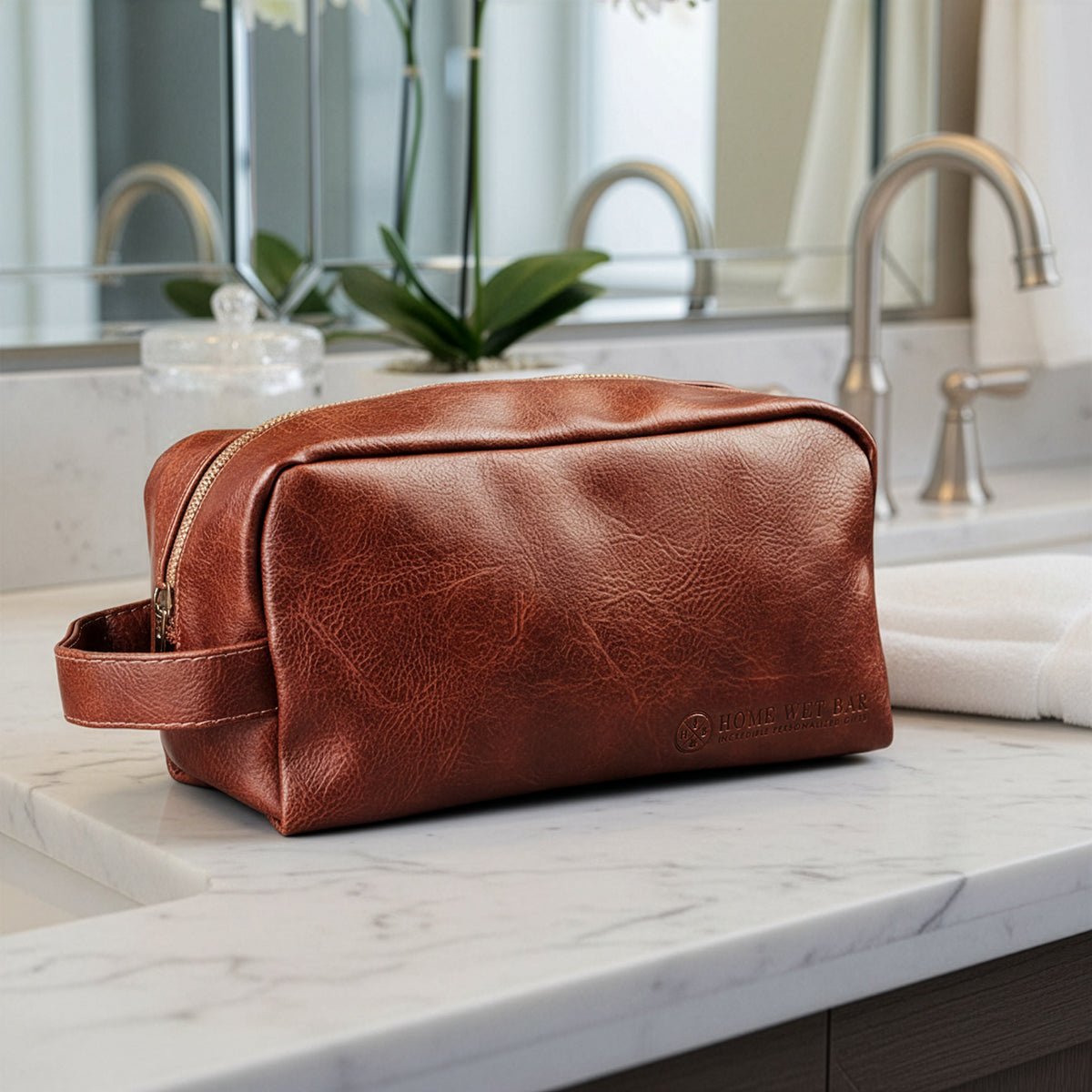 Hayden Mens Toiletry Bag with Custom Straight Razor Shaving Kit - Dopp Kit