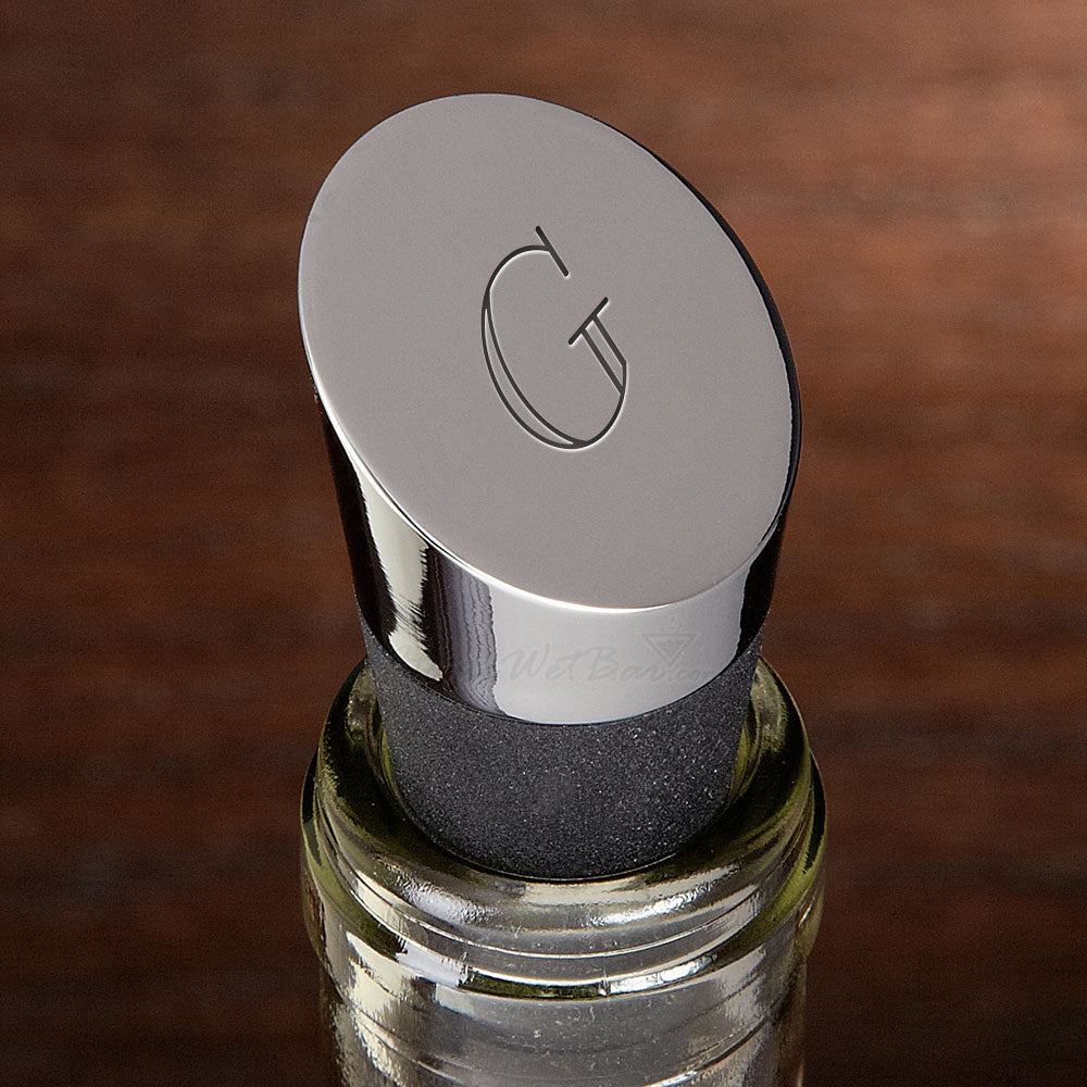 Highborn Personalized Wine Bottle Stopper, Chrome