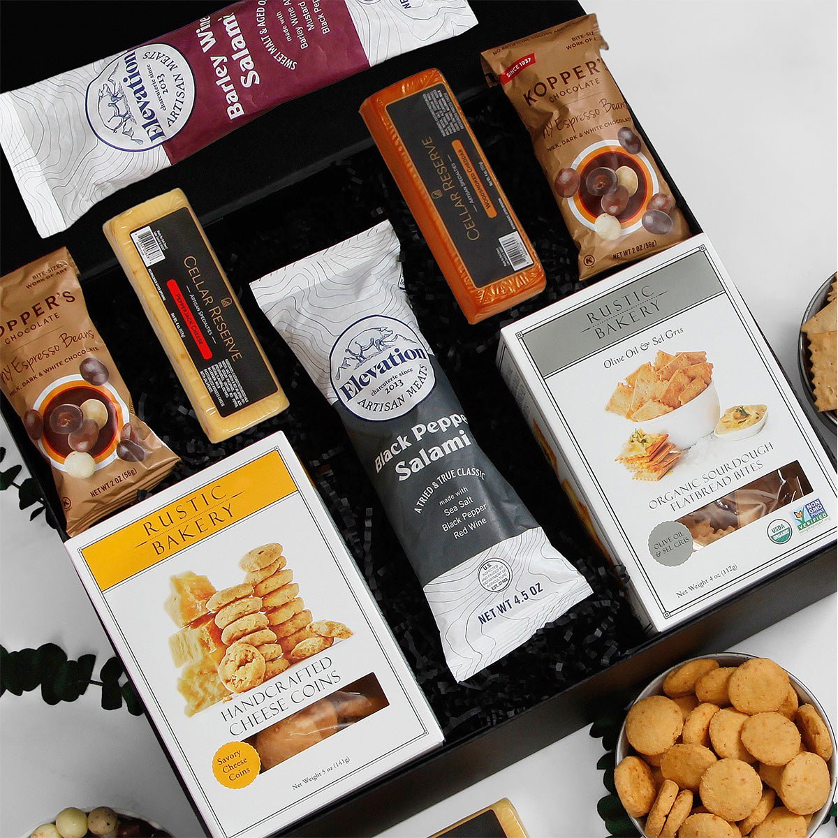 Huntington Charcuterie Gift Basket with Personalized Charcuterie Board