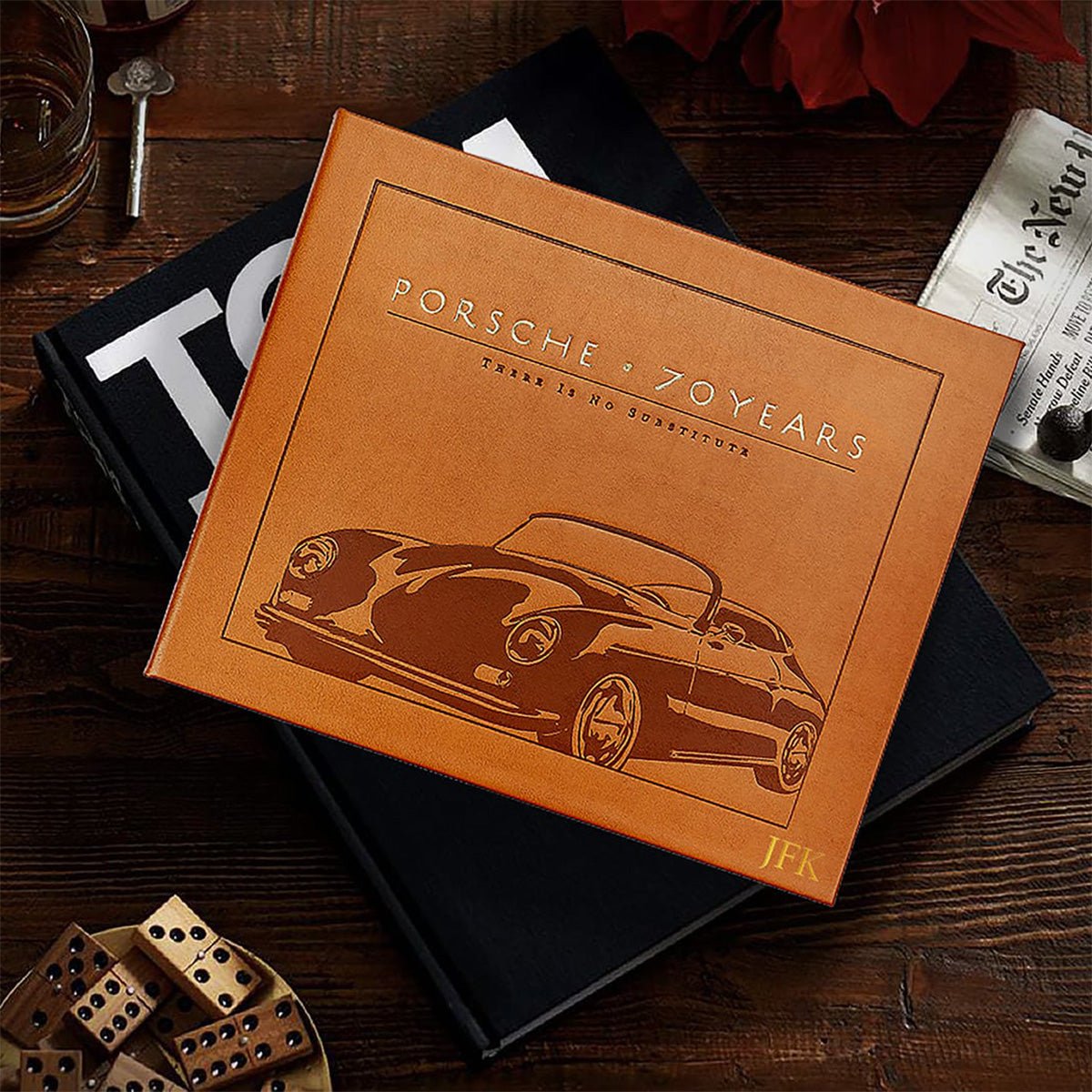 Porsche 70 Years - Personalized Leather Bound Coffee Table Book