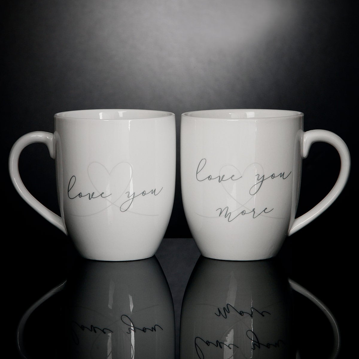 Love You More His and Hers Coffee Mugs