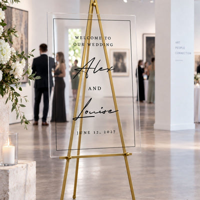 Modern Love Story Personalized Wedding Welcome Sign