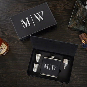 Classic Black Flask Gift Set