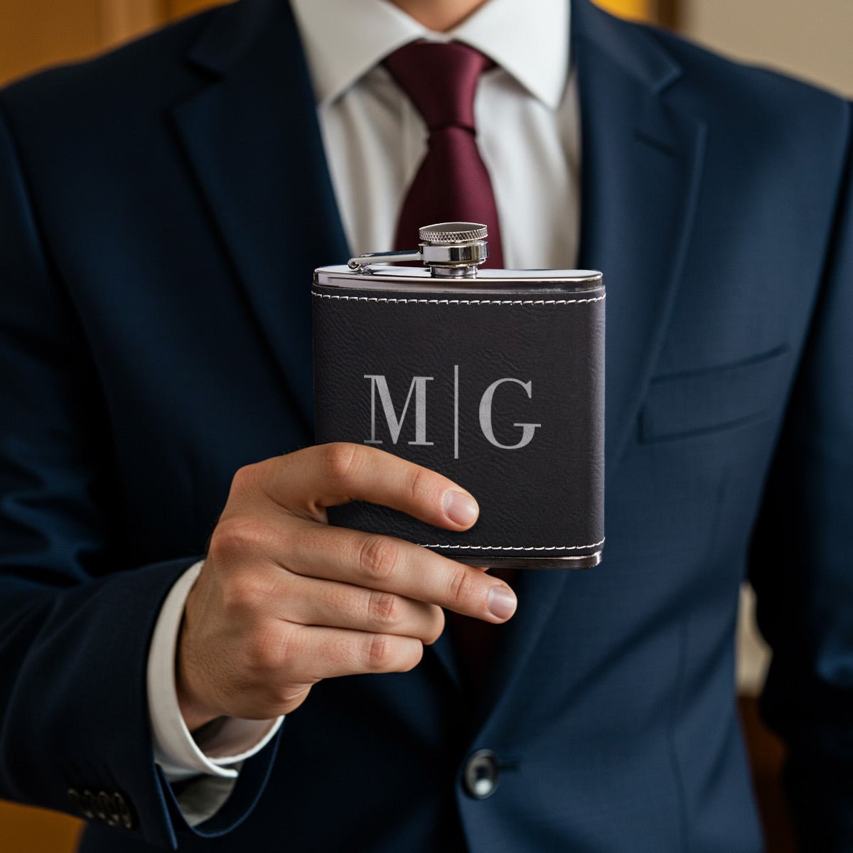 Monogram Personalized Flask Gift Set