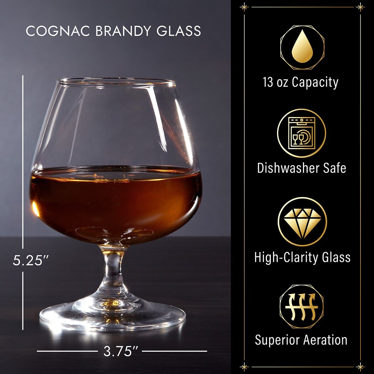 GAOGAO 2er-Set Brandy-Gläser – Bleifreie Cognac-Schwenker 625 Ml, Große Snifter Für Whisky & Spirituosen