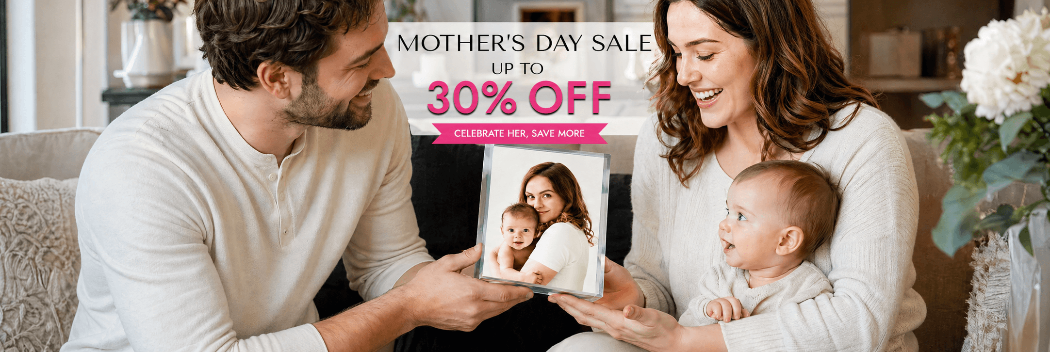 mothers day sale with acrylic block
