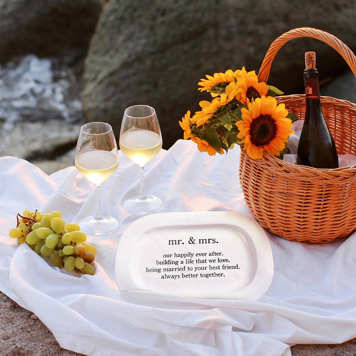 Mr. & Mrs. Wedding Plate, Ceramic Serving Platter