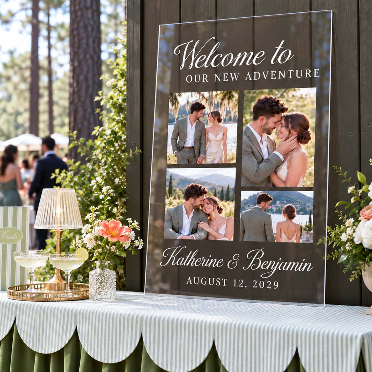 Our Greatest Adventure Personalized Wedding Photo Sign