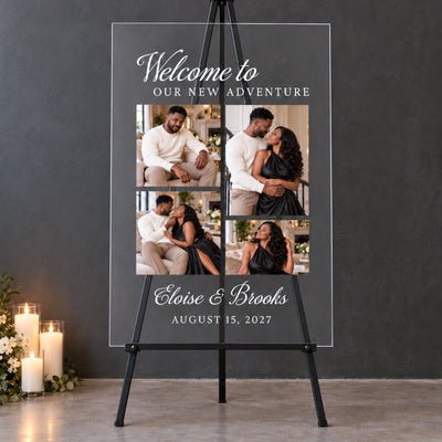 Our Greatest Adventure Personalized Wedding Photo Sign