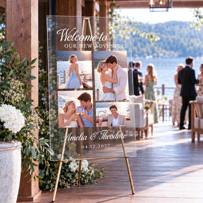 Our Greatest Adventure Personalized Wedding Photo Sign
