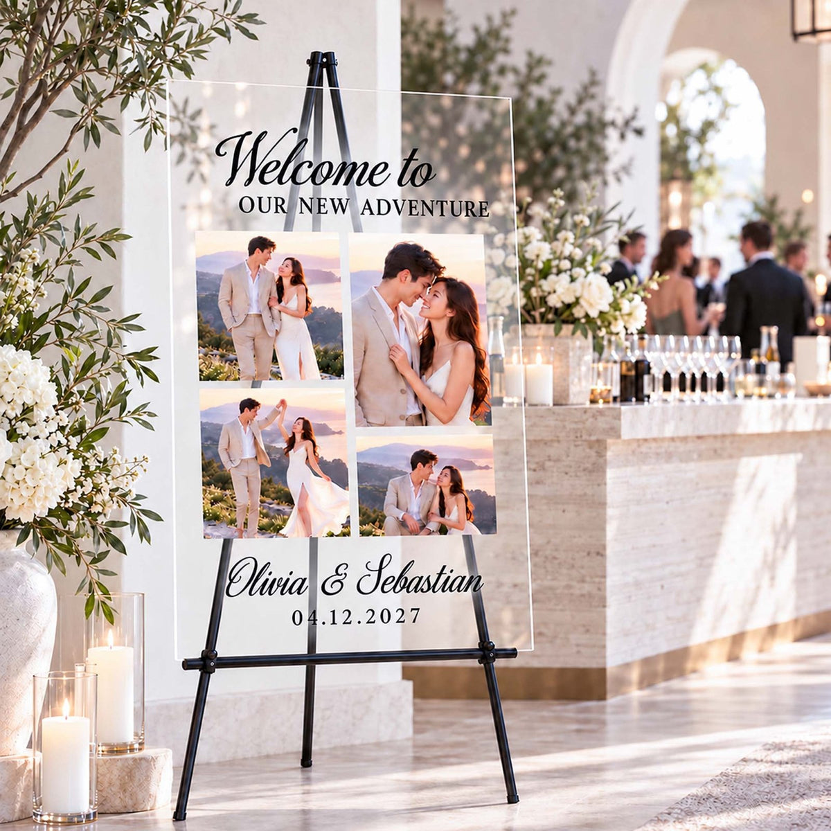Our Greatest Adventure Personalized Wedding Photo Sign