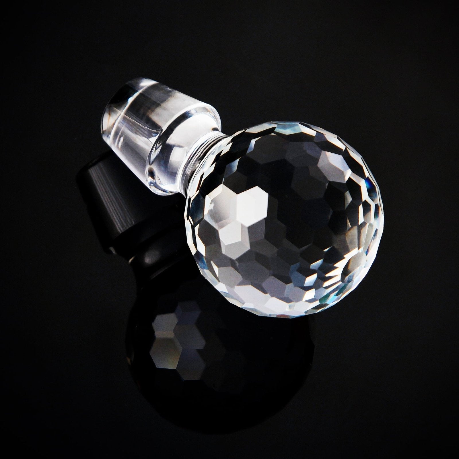 Custom Whiskey Decanter with Faceted Crystal Stopper