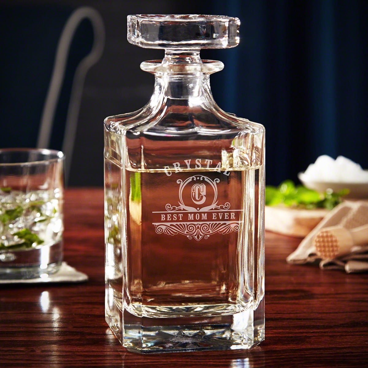 Personalized 7 pc Luxury Truman Whiskey Decanter Set
