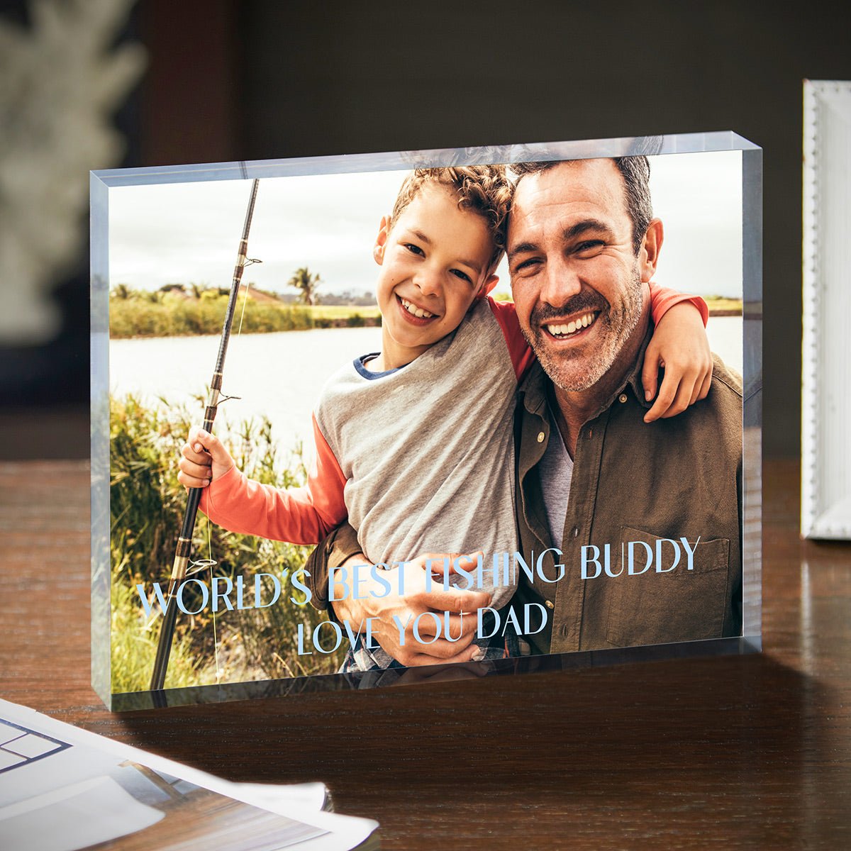 Personalized Acrylic Photo Block for Dad – Custom Picture Print, 1 - Inch Thick