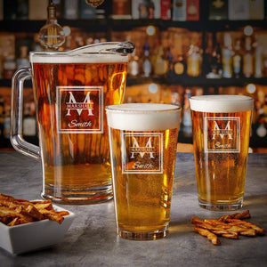 Two Pint Glasses + Beer Pitcher