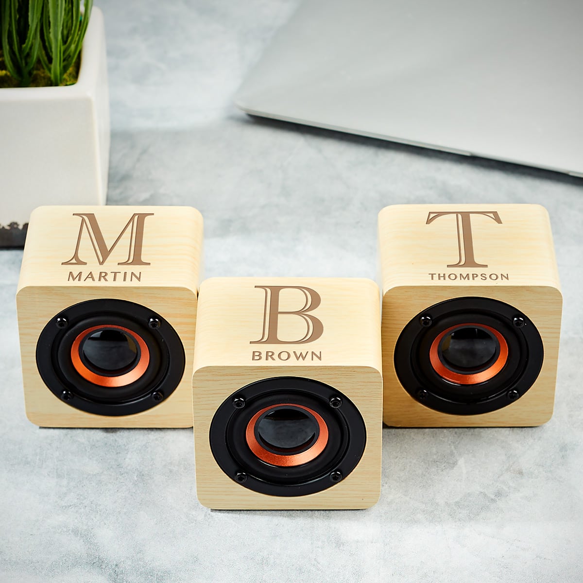 Personalized Bluetooth Speaker with Bamboo