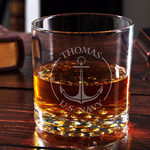 Navy Whiskey Glass