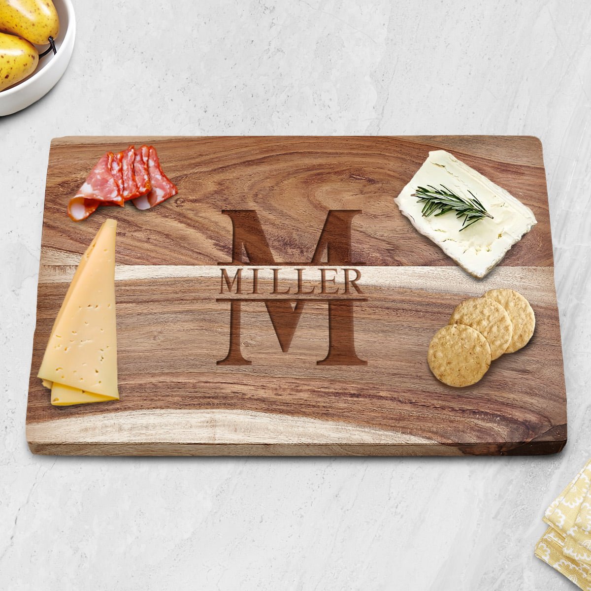 Personalized Exotic Hardwood 15x10x1 Chacuterie Cutting Board