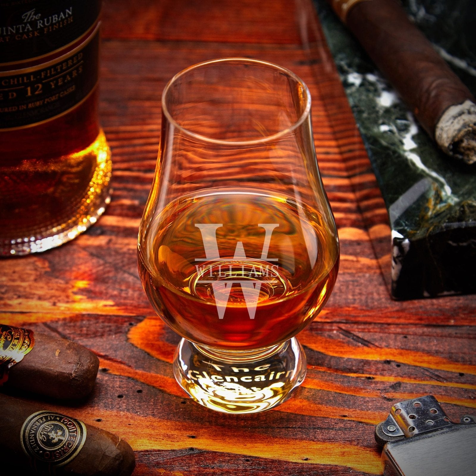 Personalized Glencairn Whiskey Glasses, Set of 4
