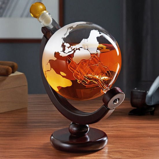 Personalized Globe Decanter Set with Glencairn Glasses