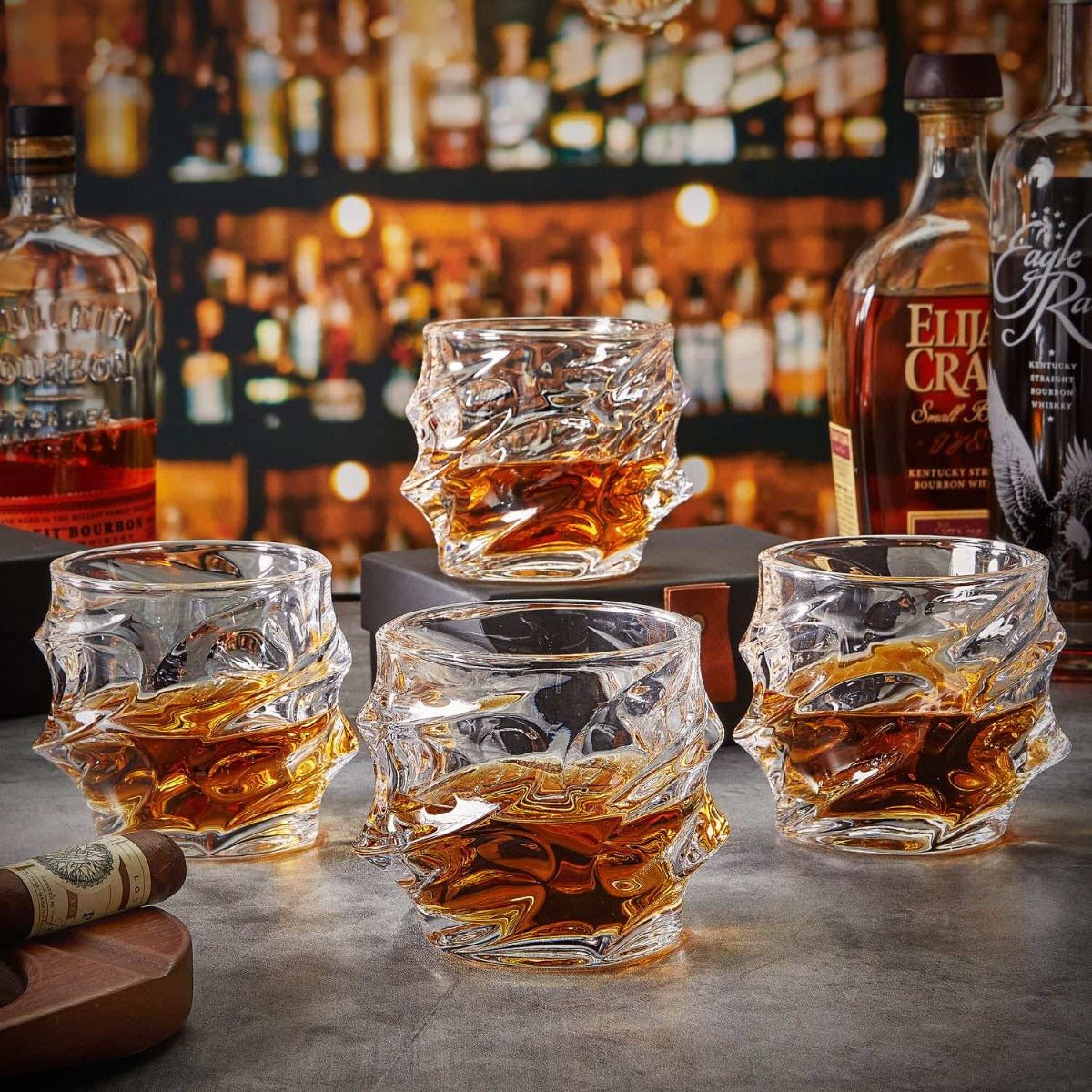 Personalized Luxury Boxed Decanter Set With Sculpted Glass