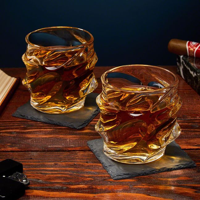 Personalized Luxury Boxed Decanter Set With Sculpted Glass