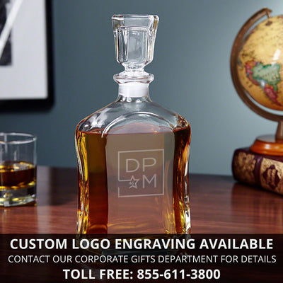 Personalized Luxury Boxed Decanter Set With Sculpted Glass